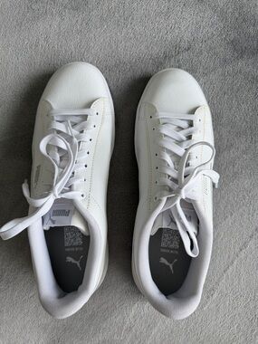 Puma White Low-Top Leather Sneakers